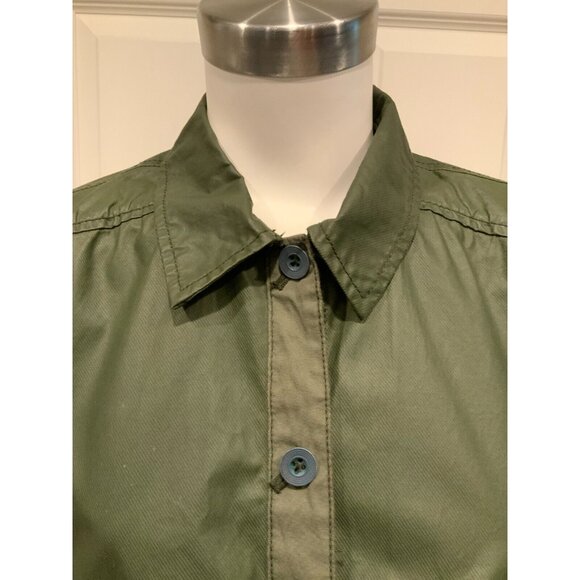 Hei Hei Anthropologie Green Coated Button-Up Lightweigt Utility Jacket, Size S - Picture 2 of 8